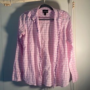 Boys J. Crew Pink and White Checkered Flannel Size 2